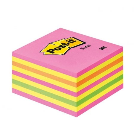 Post-It Cubo de Notas Adhesivas 76x76 mm Colores Neón y Pastel Post-It Cubo de Notas Adhesivas 76x76 mm Colores Neón y Pastel